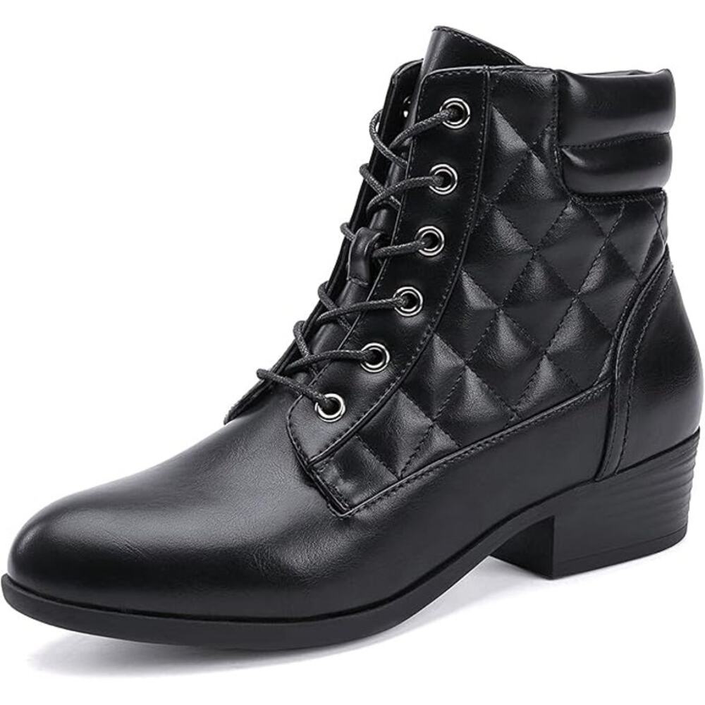 NWT CentroPoint Women's Block Heel Military Ankle Boots  size 9.5 Black